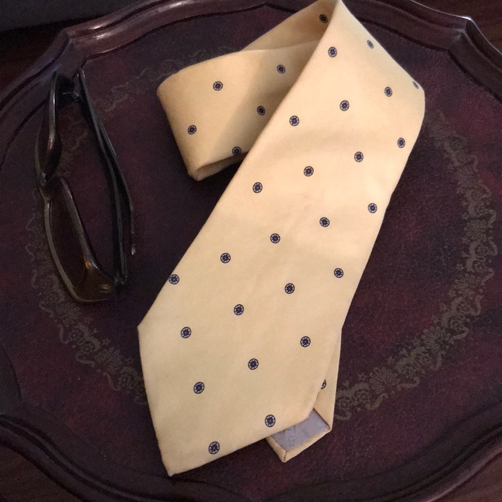 CHRISTIAN DIOR Silk Yellow Tie